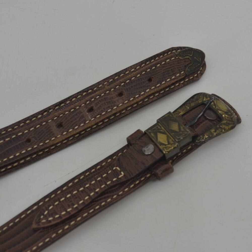 TexTan Women's Western Cowgirl Brown Leather Belt Boho Sz 28 - Picture 3 of 14